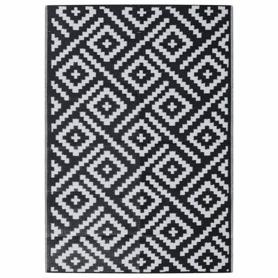 Vidaxl buitenkleed arakil 140x200 cm polypropeen wit en zwart