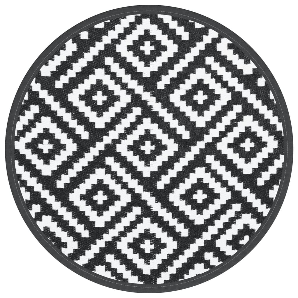 Vidaxx outdoor rug arakil ø160 cm polypropylene white and black
