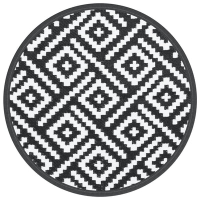 Tappeto da esterno Vidaxx arakil ø160 cm in polipropilene bianco e nero