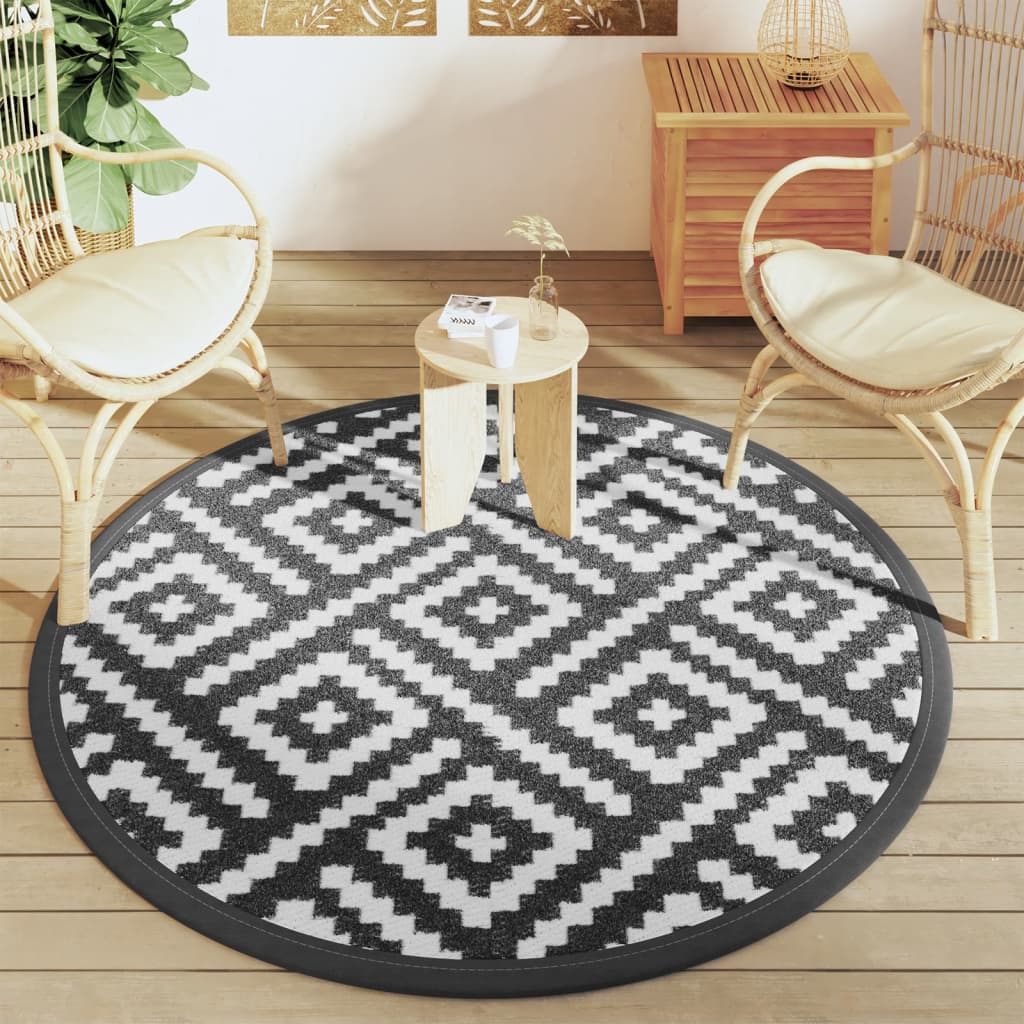 Vidaxx outdoor rug arakil ø160 cm polypropylene white and black