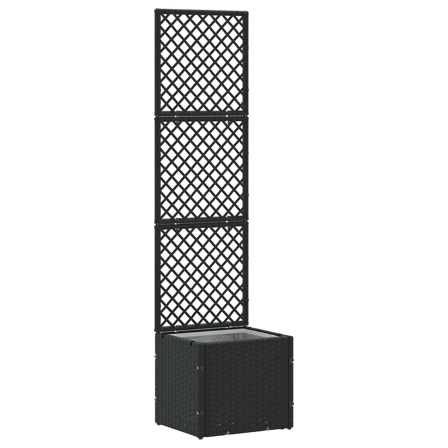 VidaXL macetero de jardín negro 35 x 30 x 135 cm metal