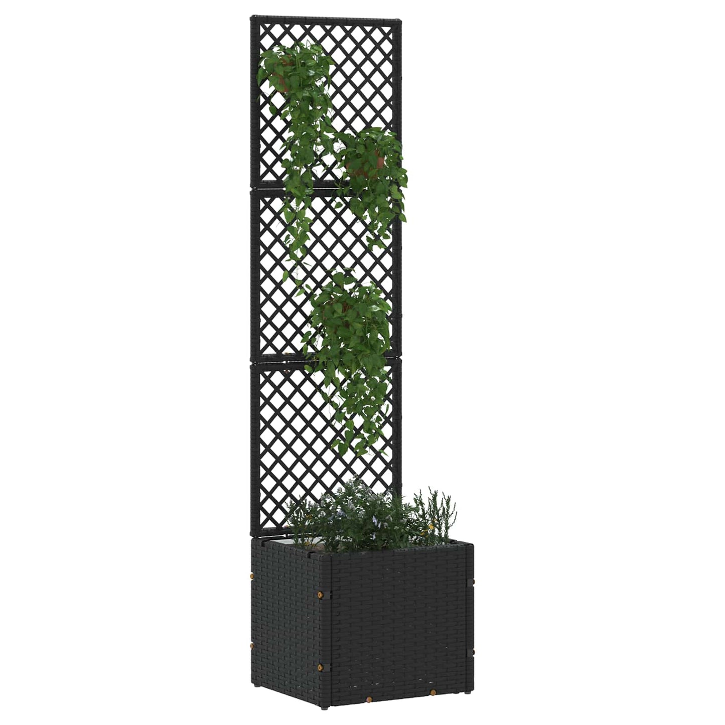 VidaXL macetero de jardín negro 35 x 30 x 135 cm metal