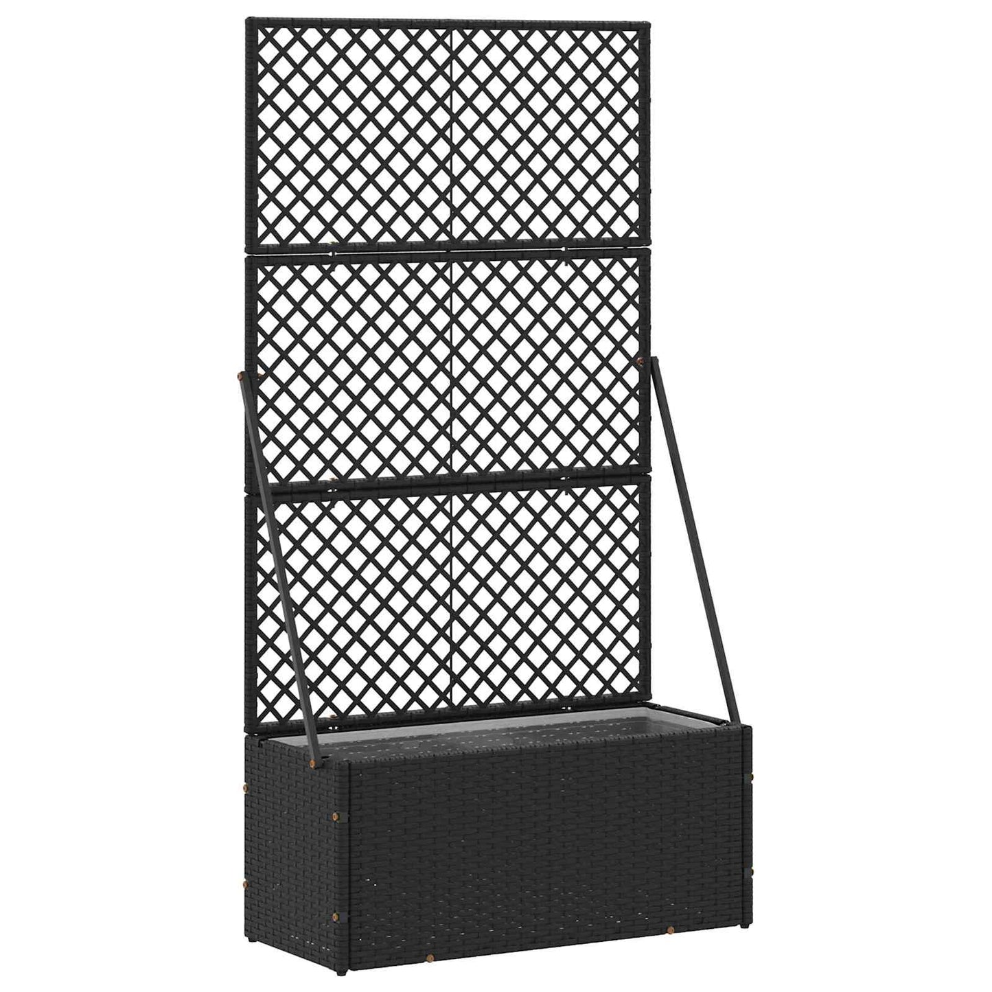 VidaXL macetero de jardín negro 70 x 30 x 135 cm metal