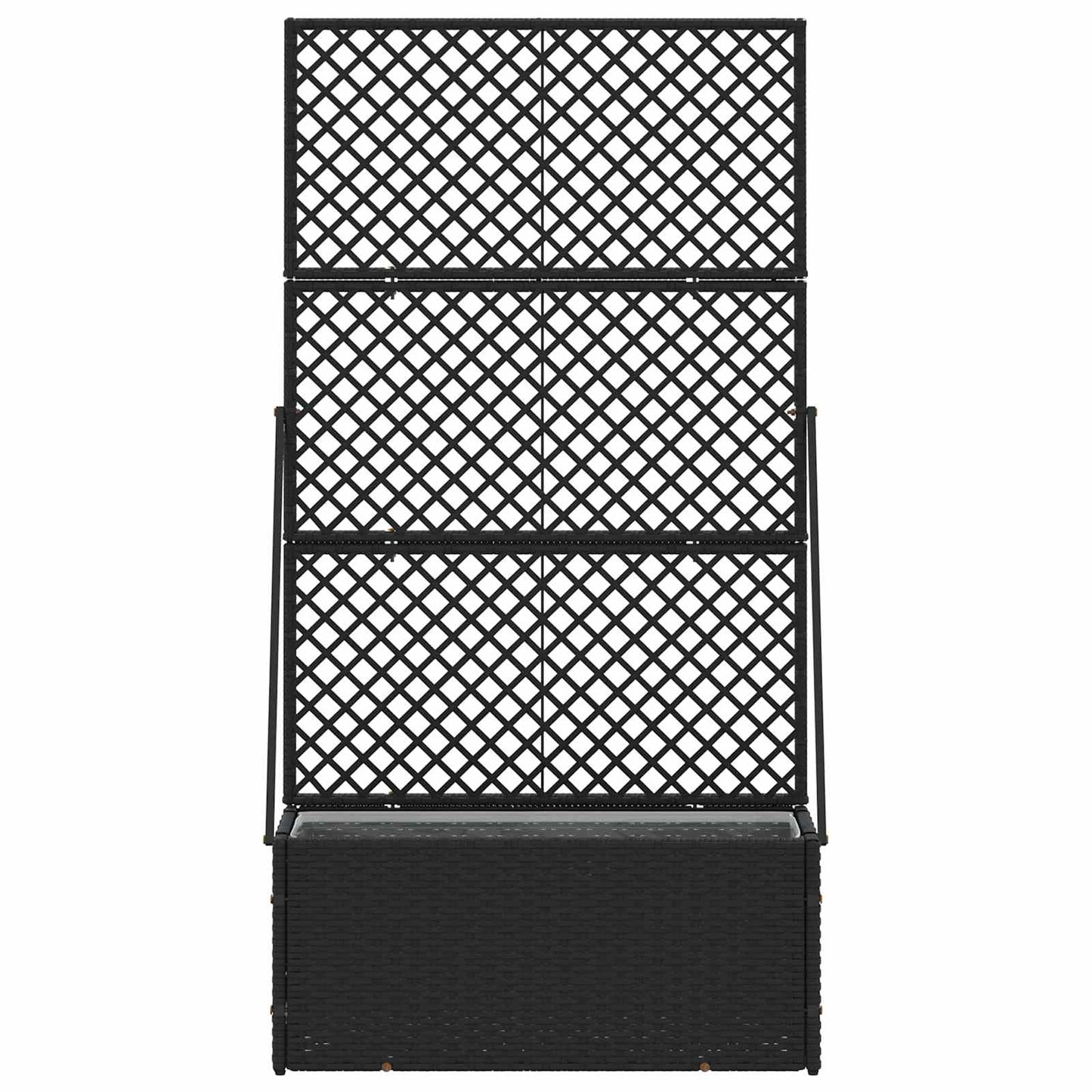 VidaXL macetero de jardín negro 70 x 30 x 135 cm metal