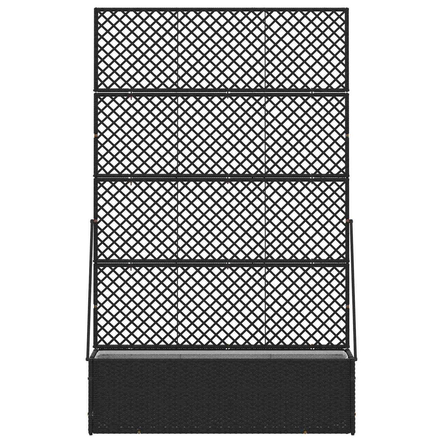 Vidaxl tuin bloempot zwart 105 x 30 x 170 cm metaal