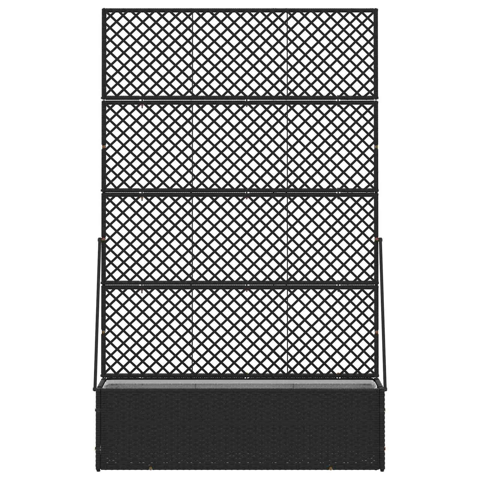 Vidaxl tuin bloempot zwart 105 x 30 x 170 cm metaal