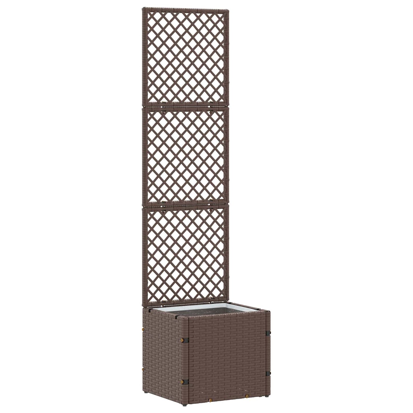 VidaXL maceta de jardín marrón 35 x 30 x 135 cm metal