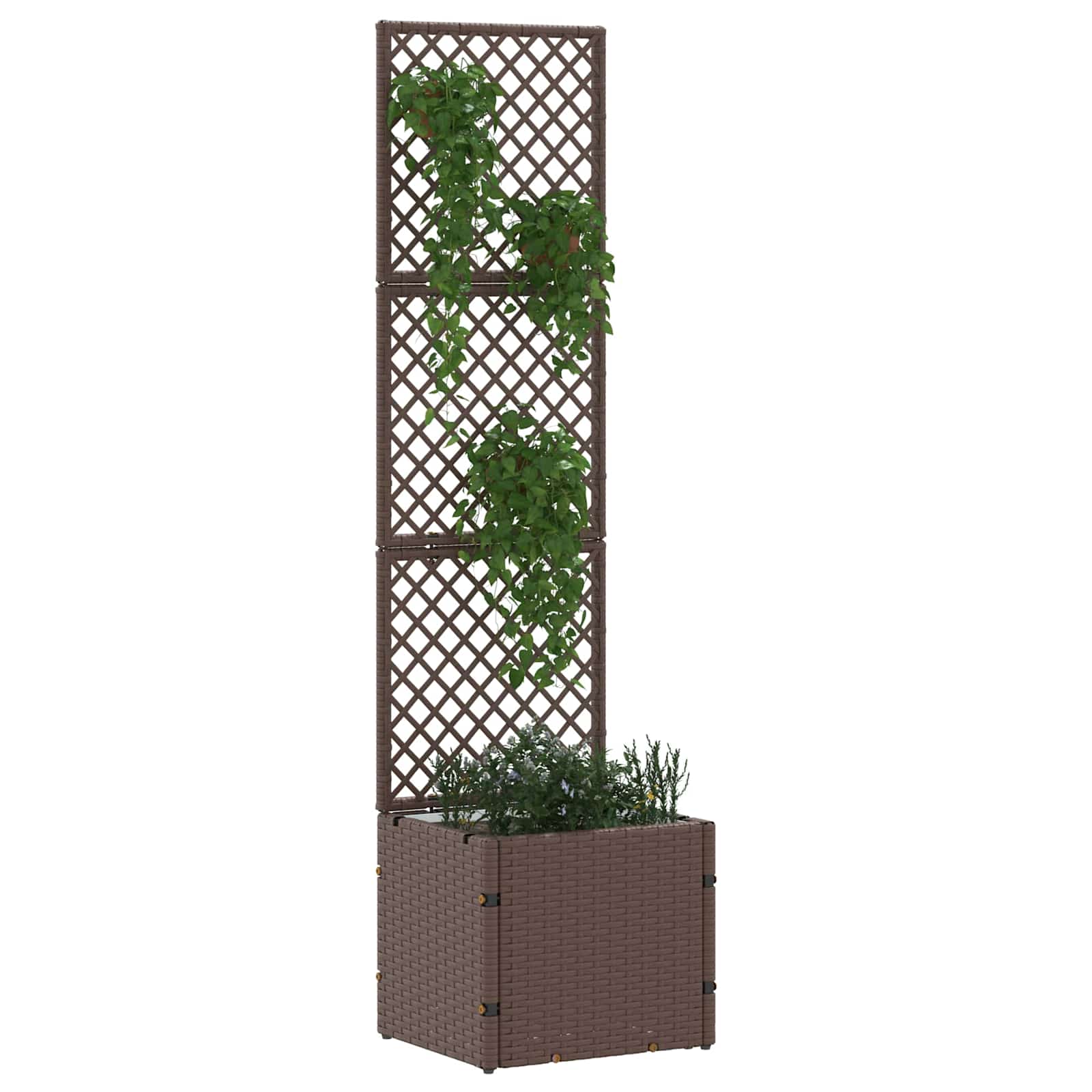Vidaxl tuin bloempot bruin 35 x 30 x 135 cm metaal