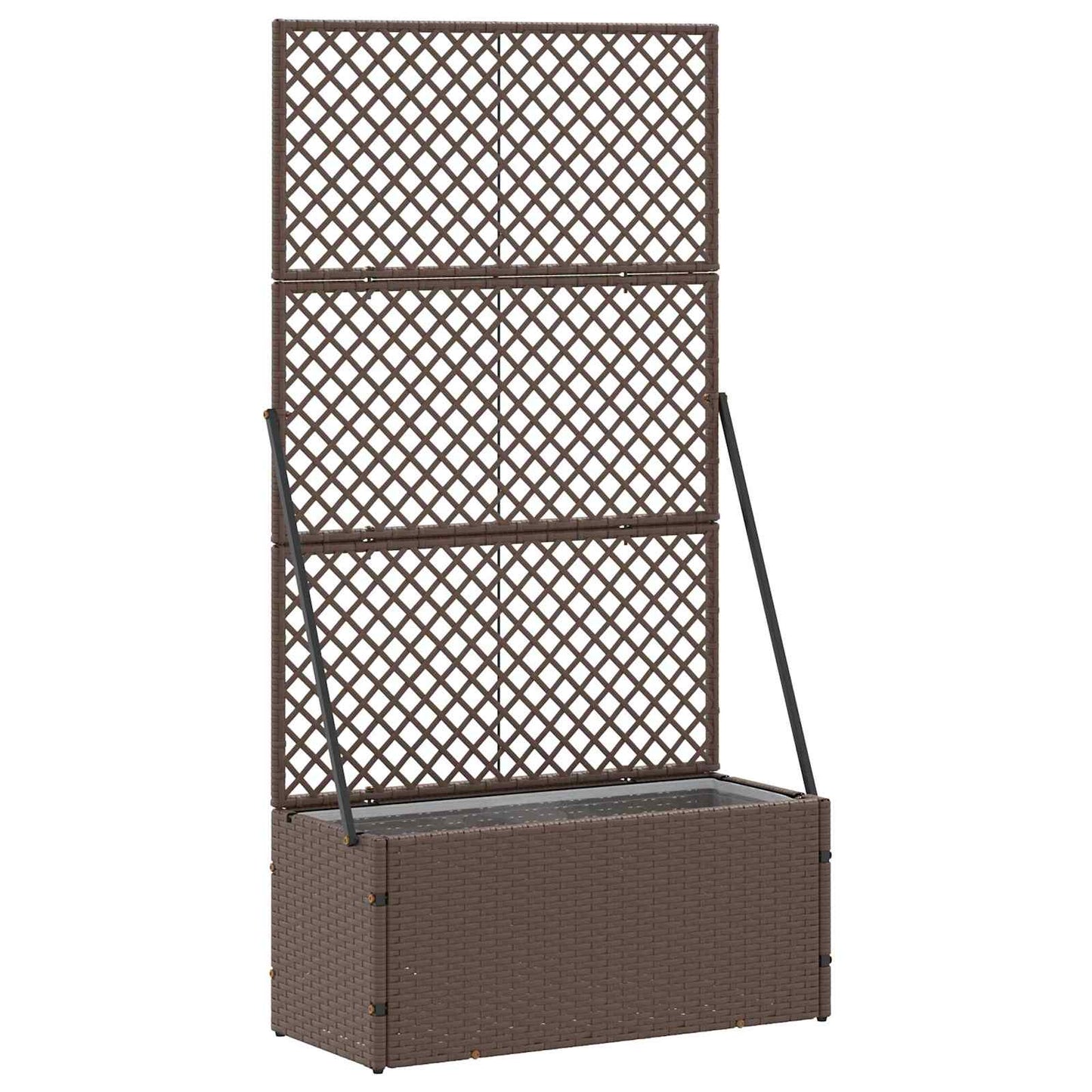 Vaso da fiori da giardino VidaXL marrone 70 x 30 x 135 cm in metallo