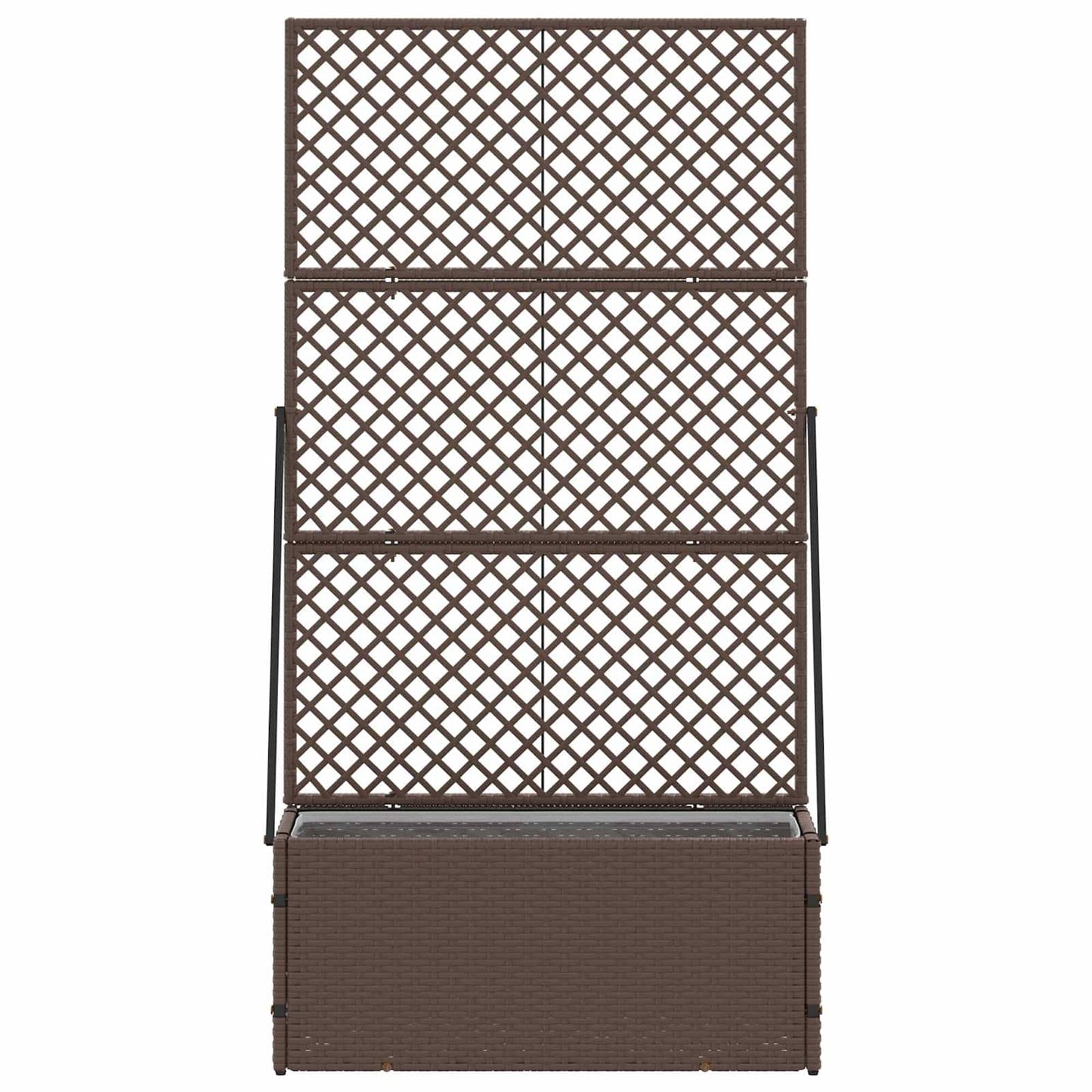 Vidaxl tuin bloempot bruin 70 x 30 x 135 cm metaal
