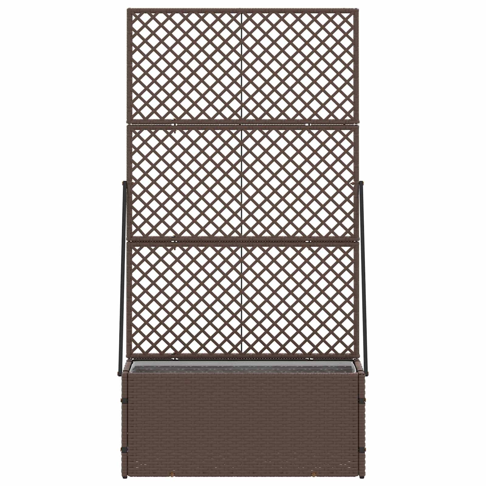 Vidaxl tuin bloempot bruin 70 x 30 x 135 cm metaal