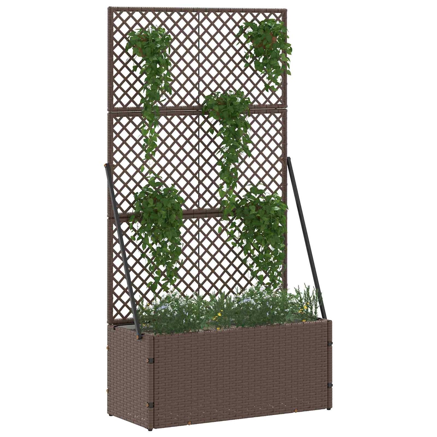 Vaso da fiori da giardino VidaXL marrone 70 x 30 x 135 cm in metallo