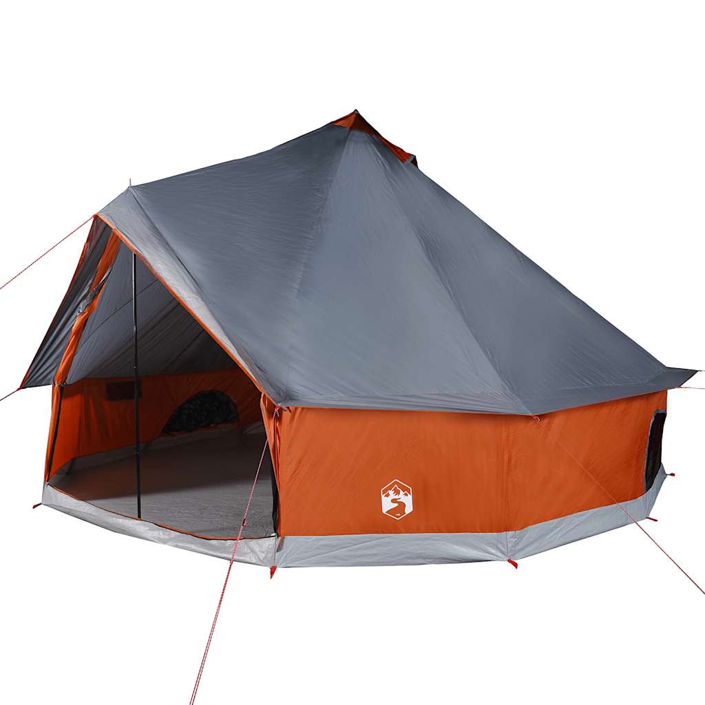 Tenda tipi Vidaxl 6 persone impermeabile grigia e arancione