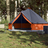 Tenda tipi Vidaxl 6 persone impermeabile grigia e arancione