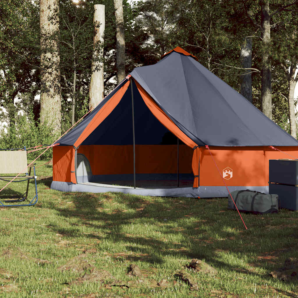 Tenda tipi Vidaxl 6 persone impermeabile grigia e arancione