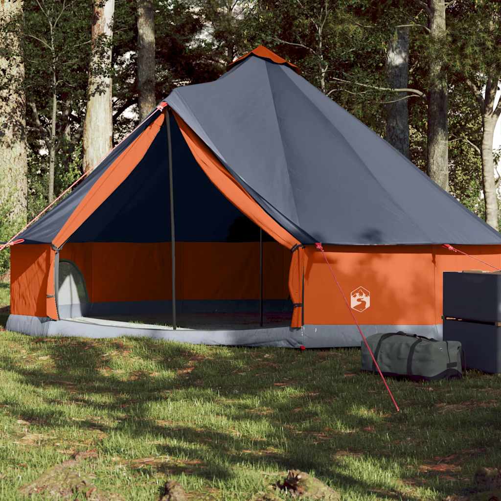 Tenda tipi Vidaxl 6 persone impermeabile grigia e arancione