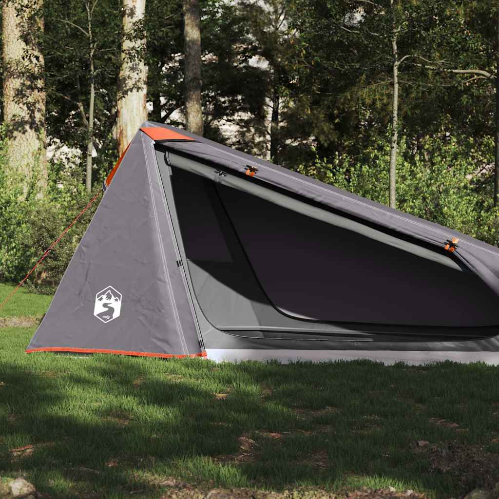 Tenda a tunnel Vidaxx per 1 persona impermeabile grigia e arancione