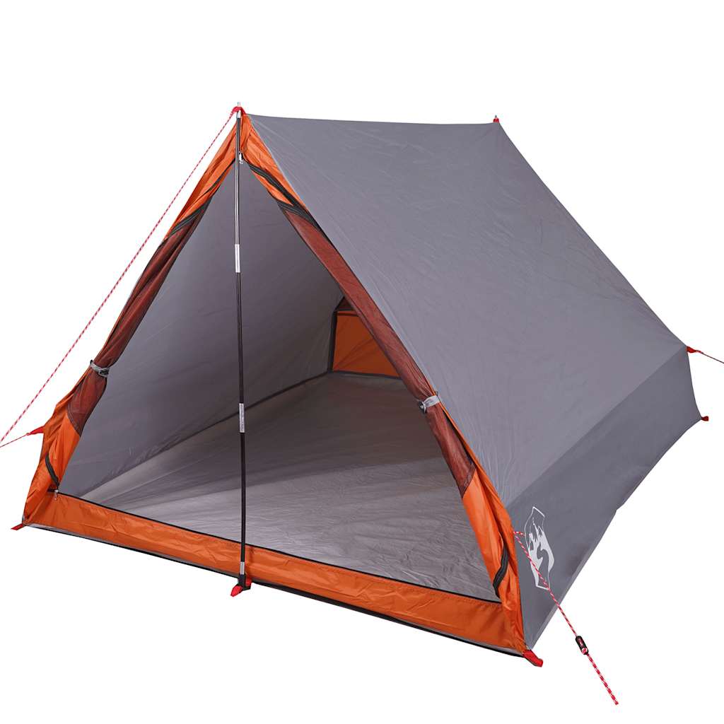 Tenda Vidaxl A-frame per 2 persone impermeabile grigio e arancione