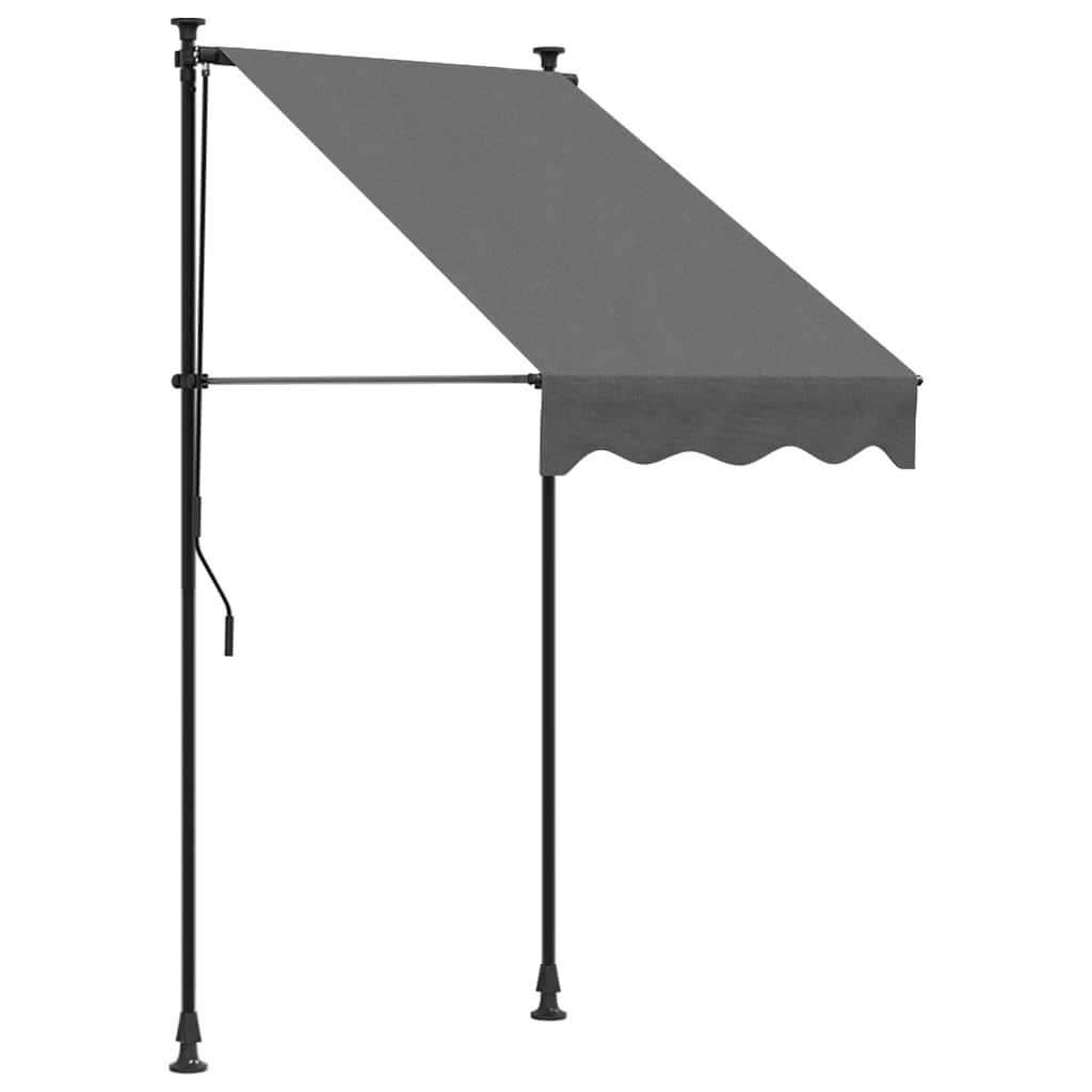 Vidaxl luifel uittrekbaar 100x150 cm stof en staal antracietkleurig