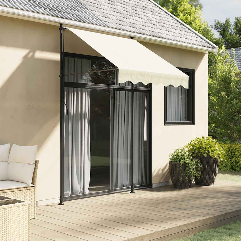 Toldo extensible vidaxx 200x115 cm tela y acero color crema