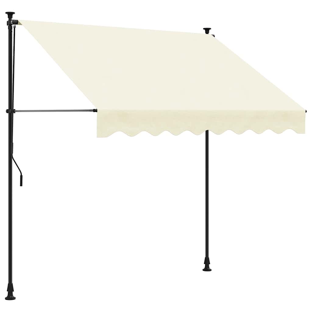 Vidaxl Luifel Extendible 250x150 cm tessuto e crema in acciaio