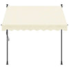 Vidaxl Luifel Extendible 250x150 cm tessuto e crema in acciaio