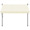 Vidaxl Luifel Extendible 250x150 cm tessuto e crema in acciaio