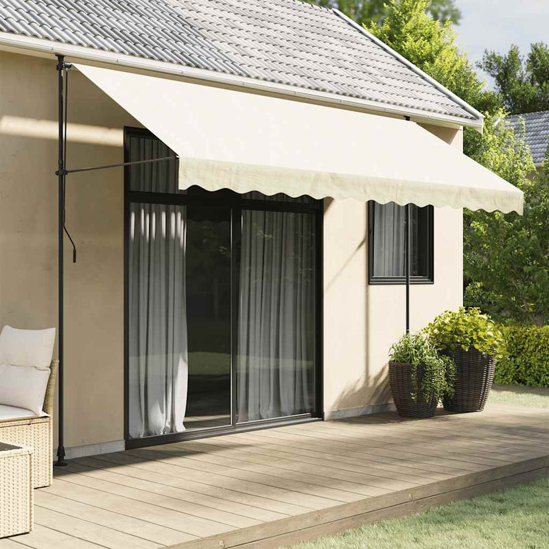 Toldo extensible vidaxx 350x150 cm tela y acero color crema
