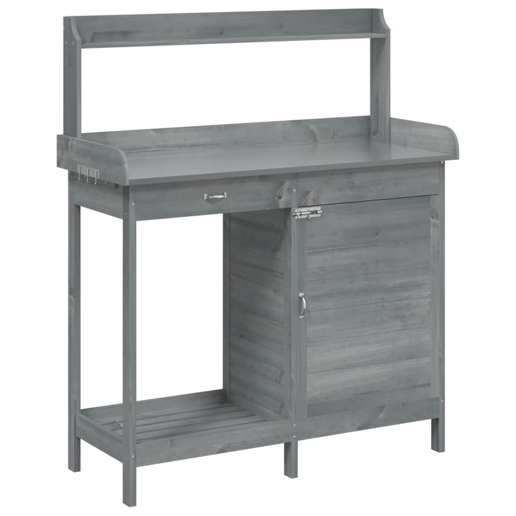 Vidaxl Botton Table con armadio 110.5x45x124.5 cm grigio porting solido