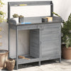 Vidaxl Botton Table con armadio 110.5x45x124.5 cm grigio porting solido