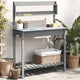 Vidaxl oppottafel met spoelbak 147,5x44x139,5 cm vurenhout grijs