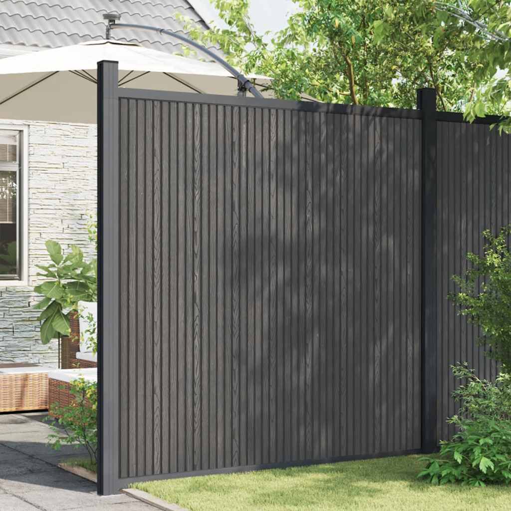 Panel de valla Vidaxl 173x186 cm HKC Gray
