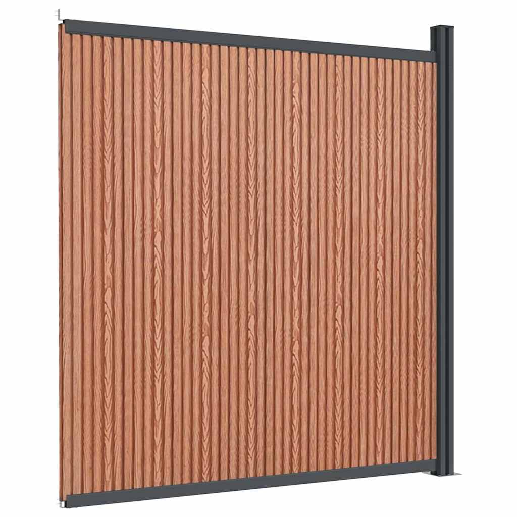 Panel de valla vidaxxl 173x186 cm hkc marrón