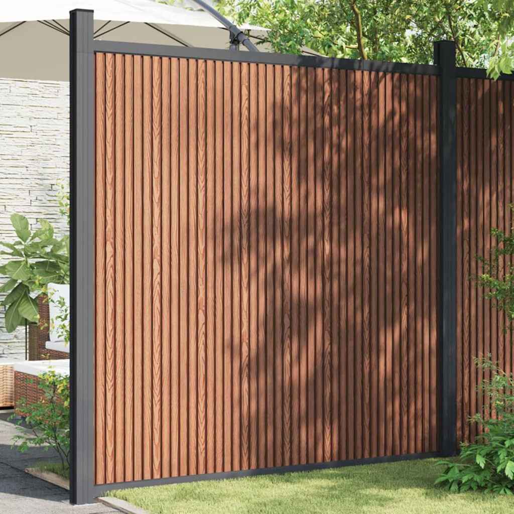 Panel de valla vidaxxl 173x186 cm hkc marrón