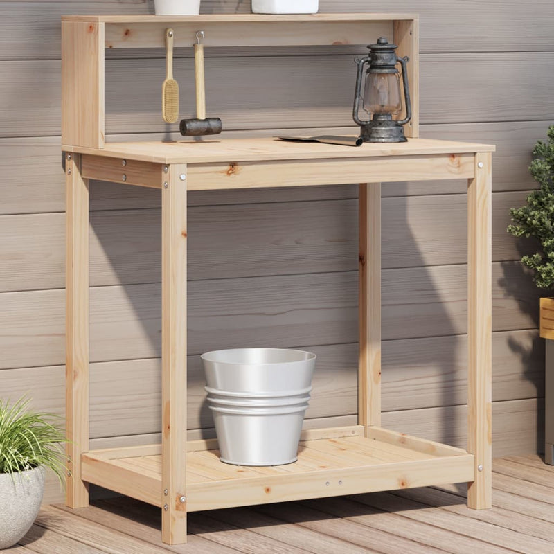 Vidaxl Botto tavolo con ripiani 82.5x50x109.5 cm Pinna solida