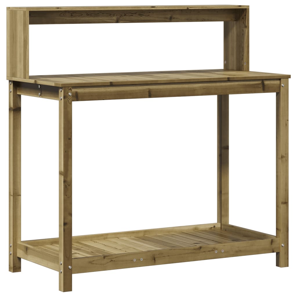 Vidaxl oppottafel met schappen 108x50x109,5 cm geïmpregneerd hout