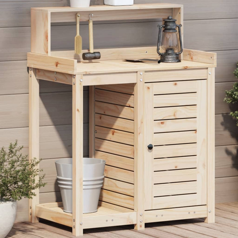 Vidaxl Botto tavolo con ripiani 82.5x50x109.5 cm Pinna solida