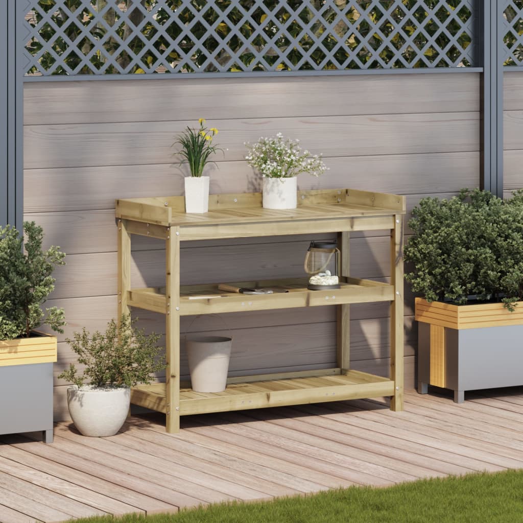 Vidaxx potting table with shelves 108x45x86.5 cm impregnated wood