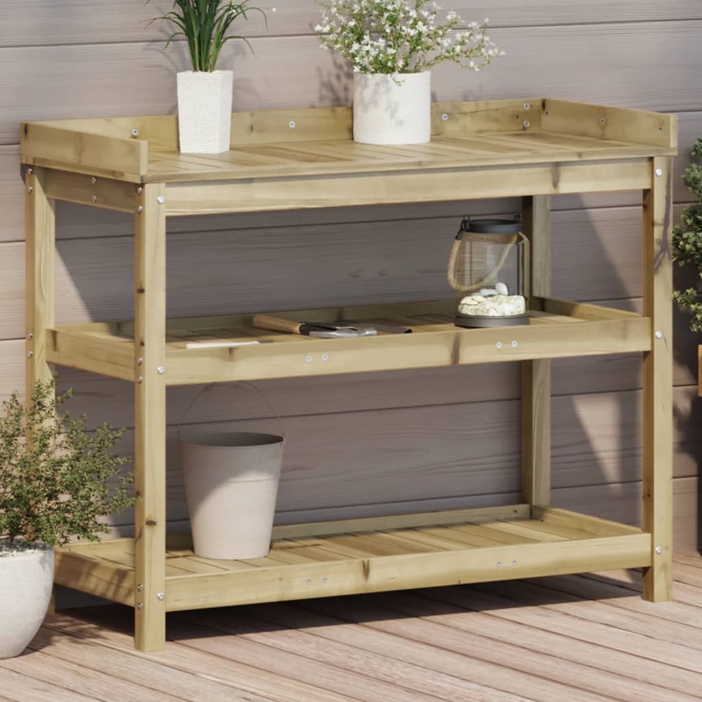 Vidaxx potting table with shelves 108x45x86.5 cm impregnated wood