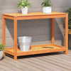 Mesa de botto de Vidaxl con estante de 108x50x75 cm de pino sólido marrón