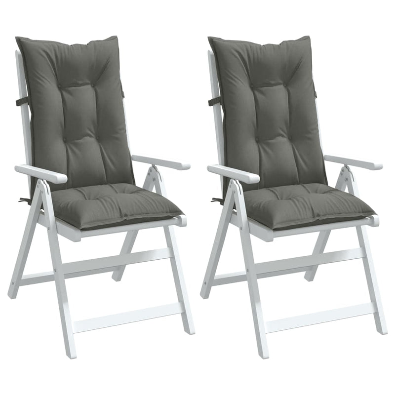 Cuscini da sedia Vidaxl 2 St High Back 120x50x7 cm Grigio scuro