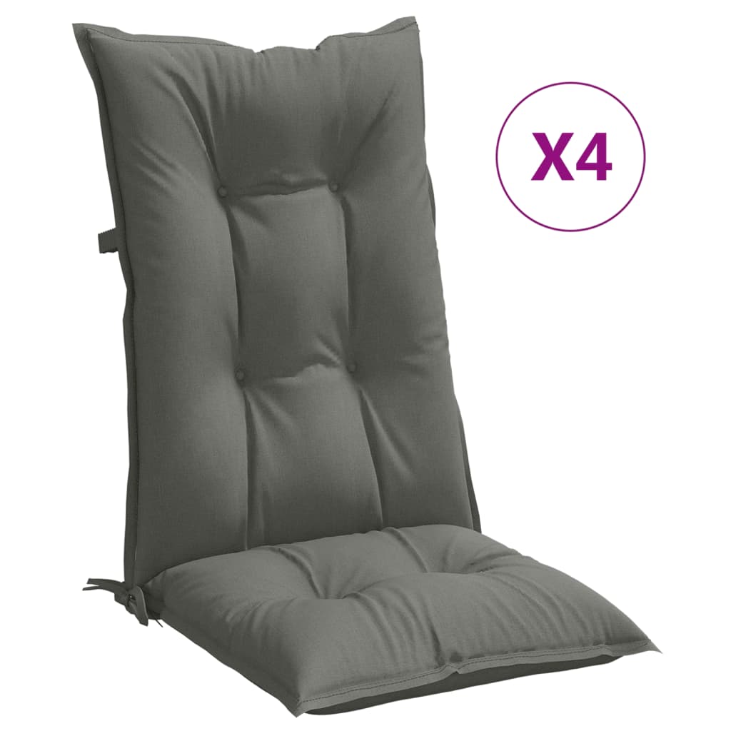 Cuscini da sedia Vidaxl 4 St High Back 120x50x7 cm Grigio scuro