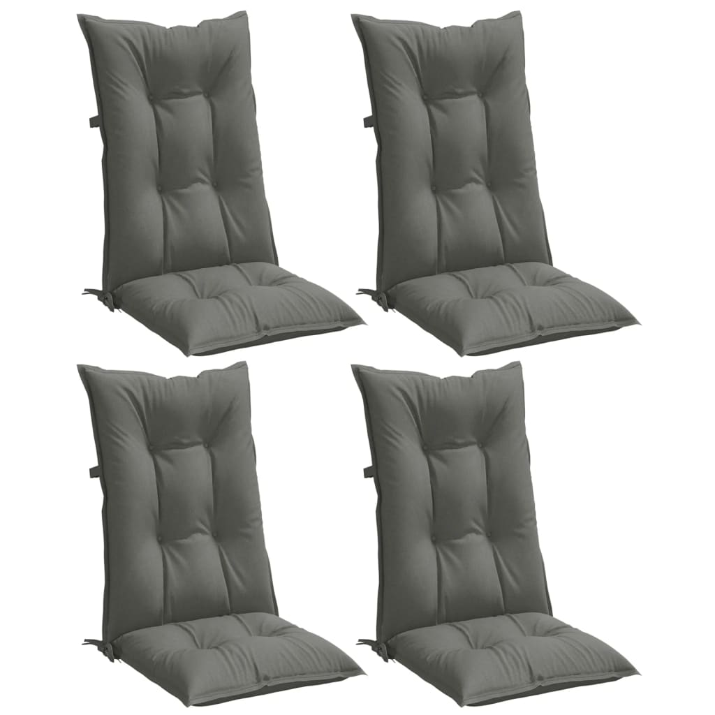 Cuscini da sedia Vidaxl 4 St High Back 120x50x7 cm Grigio scuro