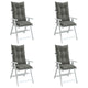 Cuscini da sedia Vidaxl 4 St High Back 120x50x7 cm Grigio scuro