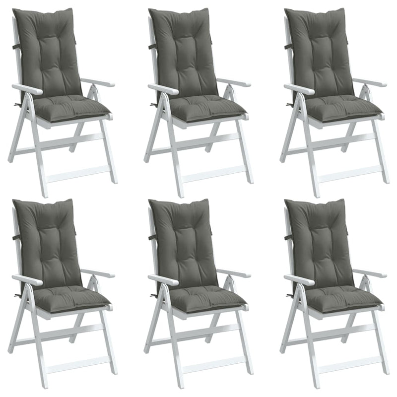 Cuscini da sedia Vidaxl 6 St High Back 120x50x7 cm Grigio scuro