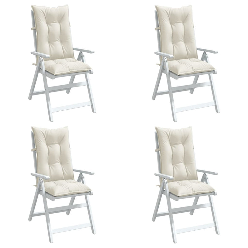 Cuscini da sedia Vidaxl 4 St High Back 120x50x7 CM Crema miscelata