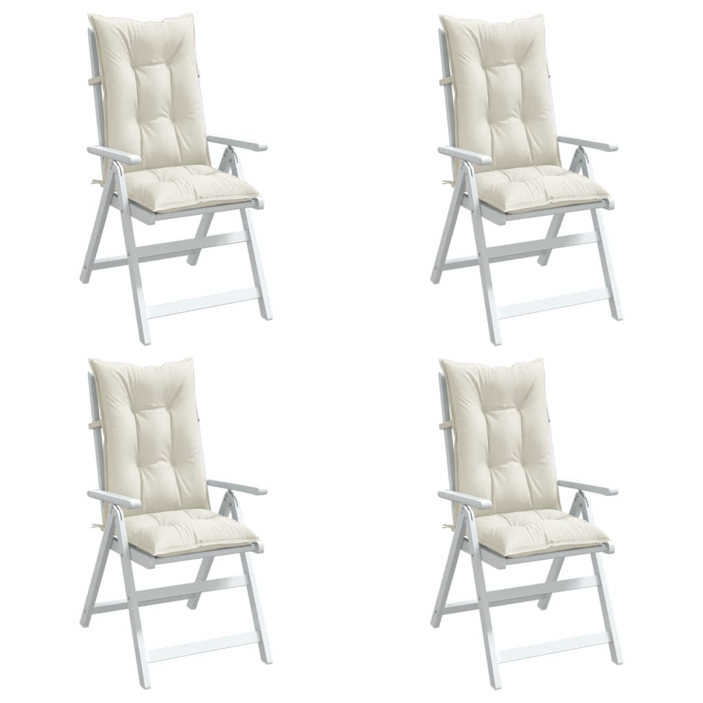 Cuscini da sedia Vidaxl 4 St High Back 120x50x7 CM Crema miscelata