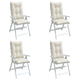 Cuscini da sedia Vidaxl 4 St High Back 120x50x7 CM Crema miscelata