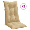 Cojines de silla Vidaxl 6 st alto de 120x50x7 cm de tela mixta beige
