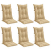 Cojines de silla Vidaxl 6 st alto de 120x50x7 cm de tela mixta beige